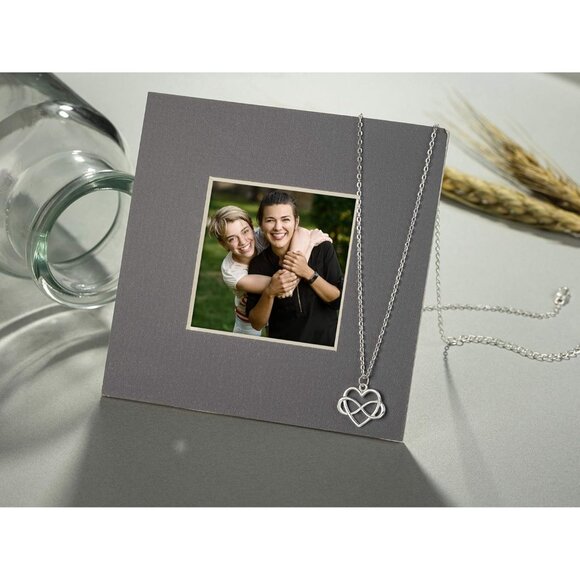 925 Sterling Silver Infinity Heart Necklace for Women, Birthday Gift, Sisters & - Picture 4 of 6